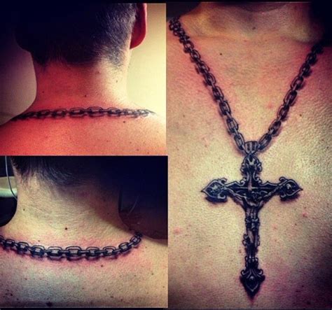 cross and chain tattoo